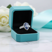 Pear Cut 3.0 ct Sapphire Birthstone Engagement Ring-Evani Jewelry