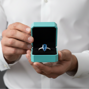 Pear Cut 3.0 ct Blue Sapphire Engagement Ring