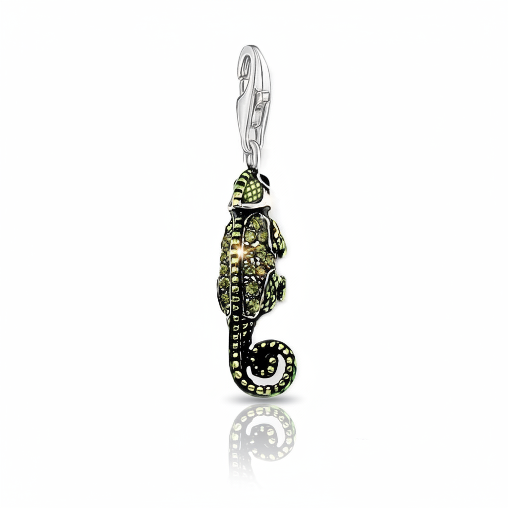 Pirate Green Lizard Chameleon Pendant