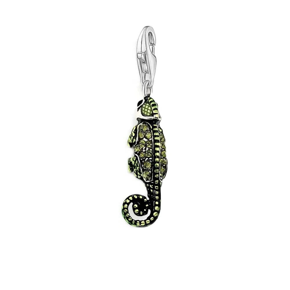 Pirate Green Lizard Chameleon Pendant-Evani Naomi Jewelry
