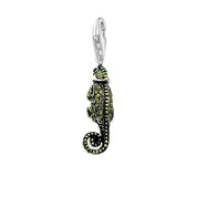 Pirate Green Lizard Chameleon Pendant-Evani Naomi Jewelry