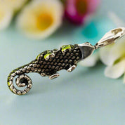 Pirate Green Lizard Chameleon Pendant-Evani Naomi Jewelry