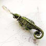 Pirate Green Lizard Chameleon Pendant-Evani Naomi Jewelry