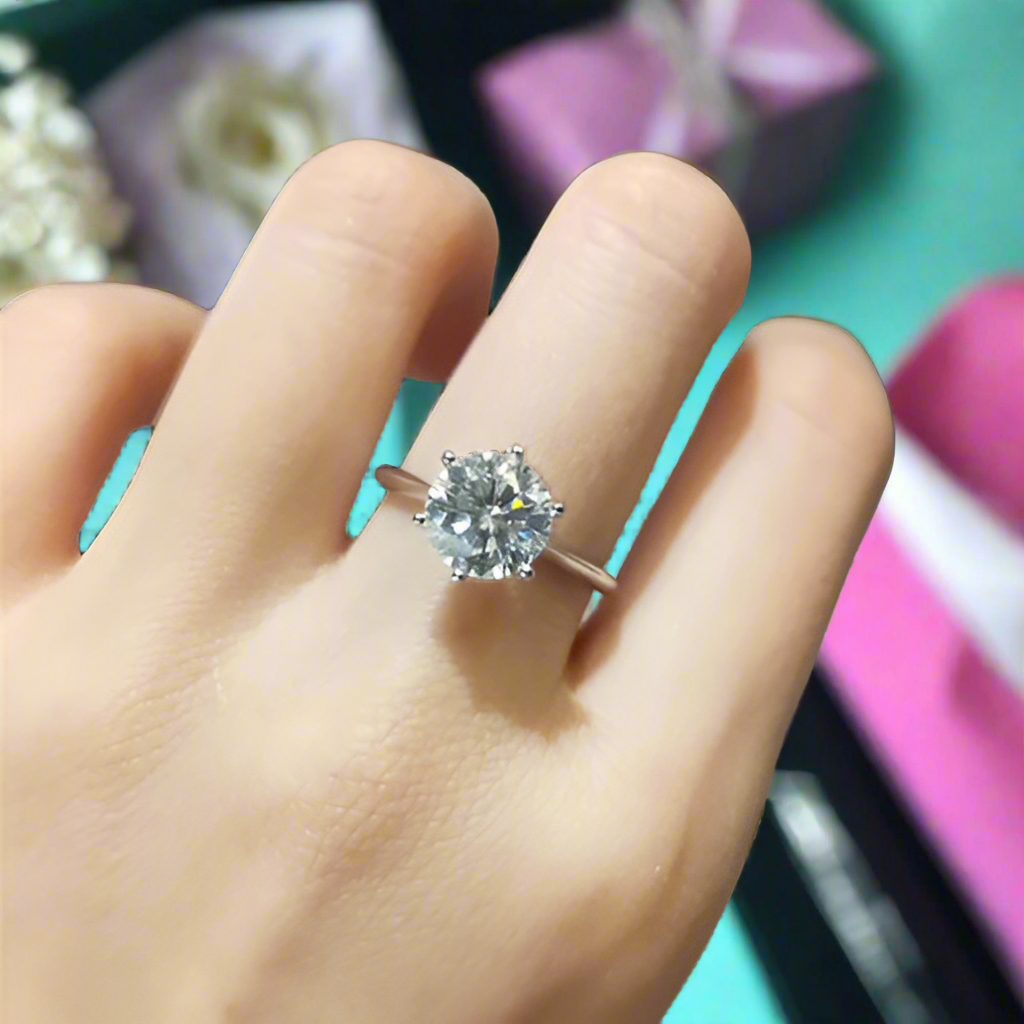 Platinum Engagement Ring with 2.0ct Diamond-Evani Jewelry