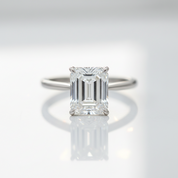 Platinum Engagement Ring with 2.0ct Emerald Cut Diamond Option