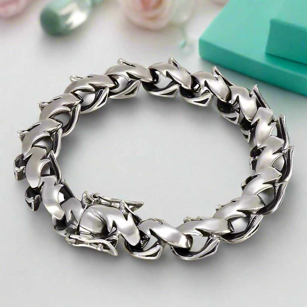 Polished Unique Link Chunky Chain Bracelet-Evani Naomi Jewelry