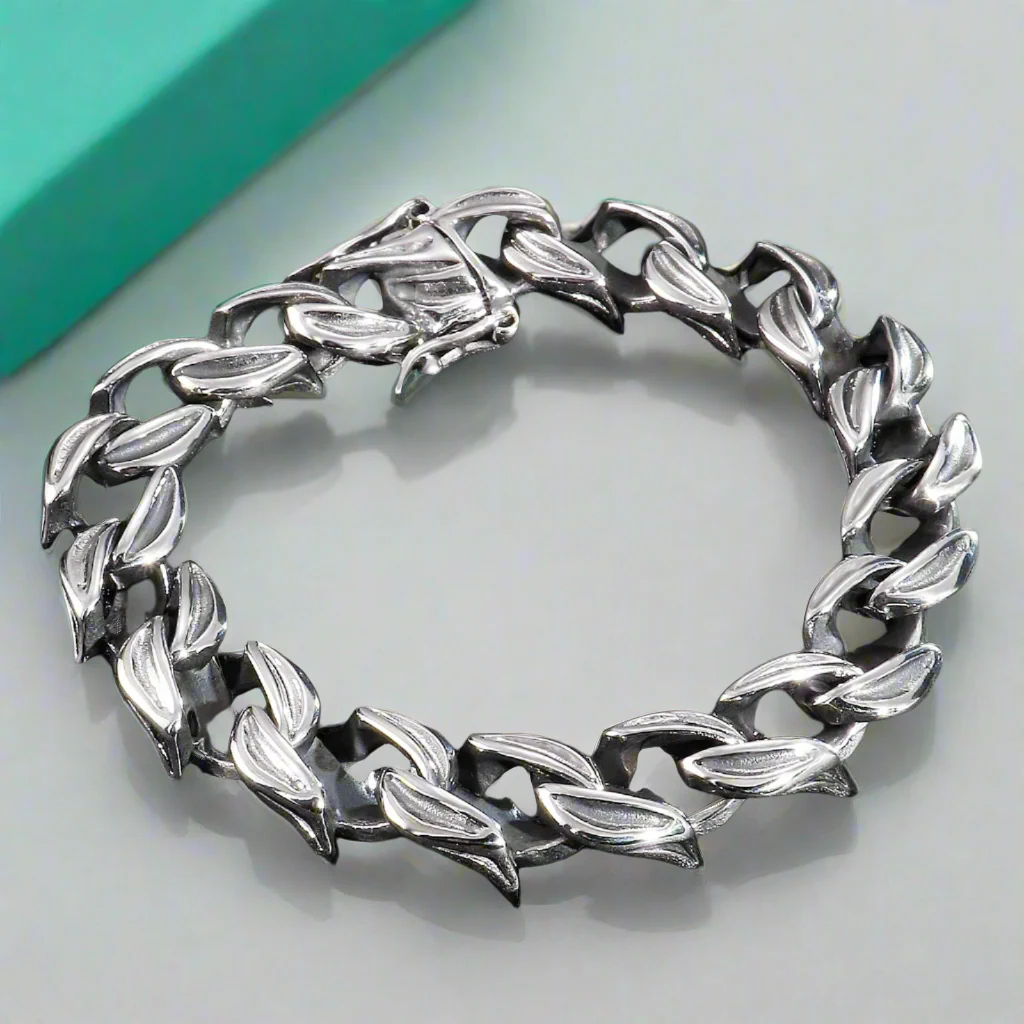 Polished Unique Link Chunky Chain Bracelet-Evani Naomi Jewelry