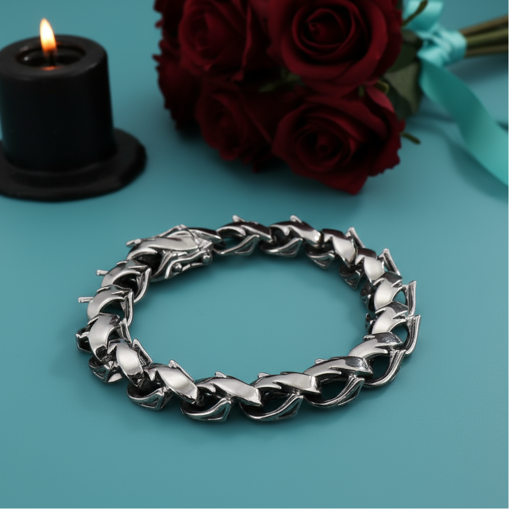 Polished Unique Link Chunky Chain Bracelet-Evani Naomi Jewelry