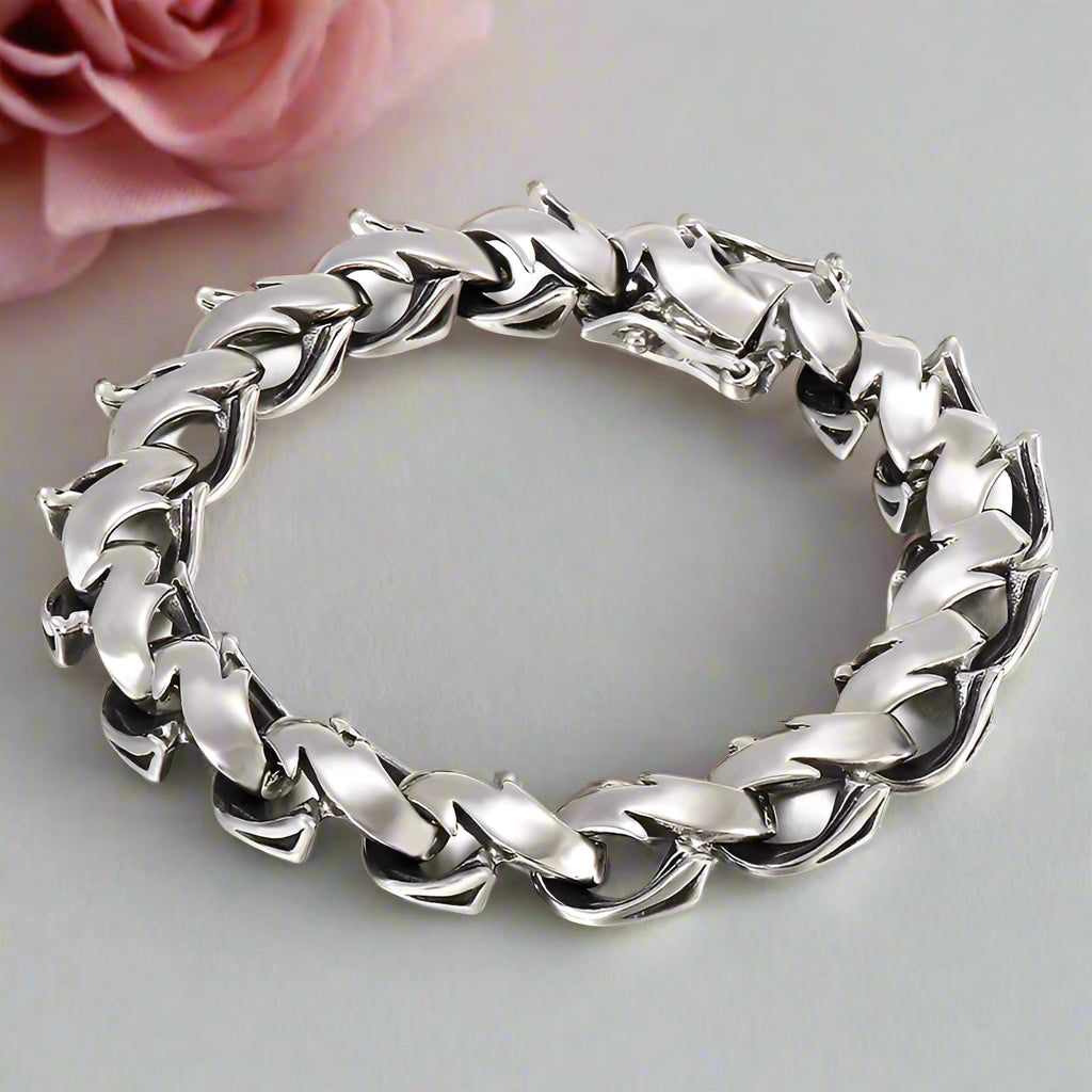 Polished Unique Link Chunky Chain Bracelet-Evani Naomi Jewelry