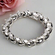 Polished Unique Link Chunky Chain Bracelet-Evani Naomi Jewelry