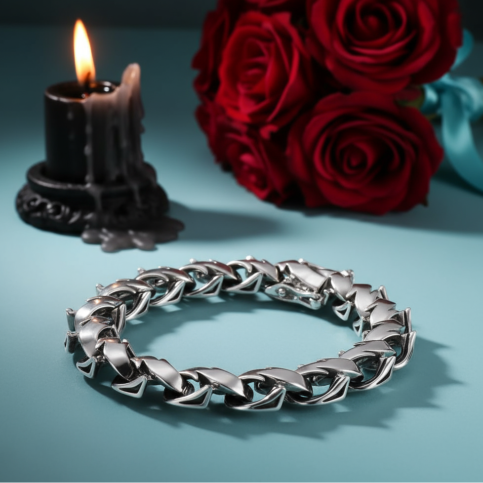 Polished Unique Link Chunky Chain Bracelet-Evani Naomi Jewelry