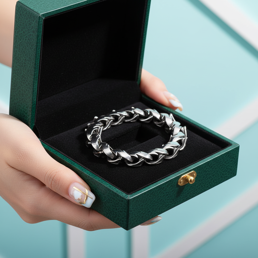 Polished Unique Link Chunky Chain Bracelet