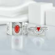 Outlaw-Garnet Birthstone Ring Set in 14k Yellow Gold-Evani Jewelry