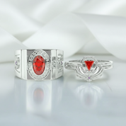 Ruby Birthstone Ring Set in 14k Yellow Gold-Evani Jewelry