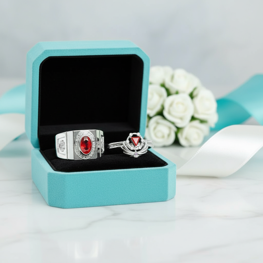 Outlaw-Garnet Birthstone Ring Set in 14k Yellow Gold-Evani Jewelry