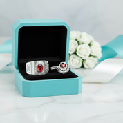 Outlaw-Garnet Birthstone Ring Set in 14k Yellow Gold-Evani Jewelry