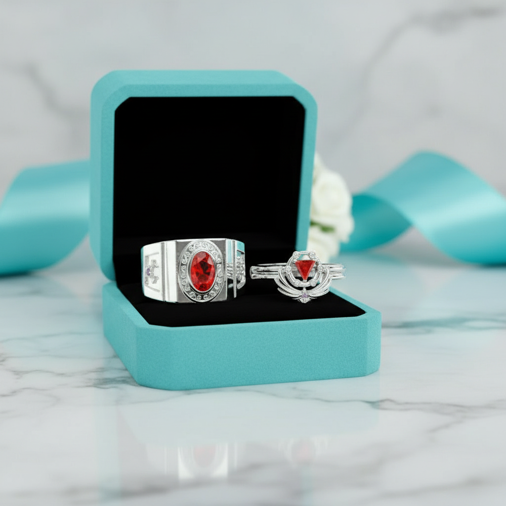 Ruby Birthstone Ring Set in 14k Yellow Gold-Evani Jewelry