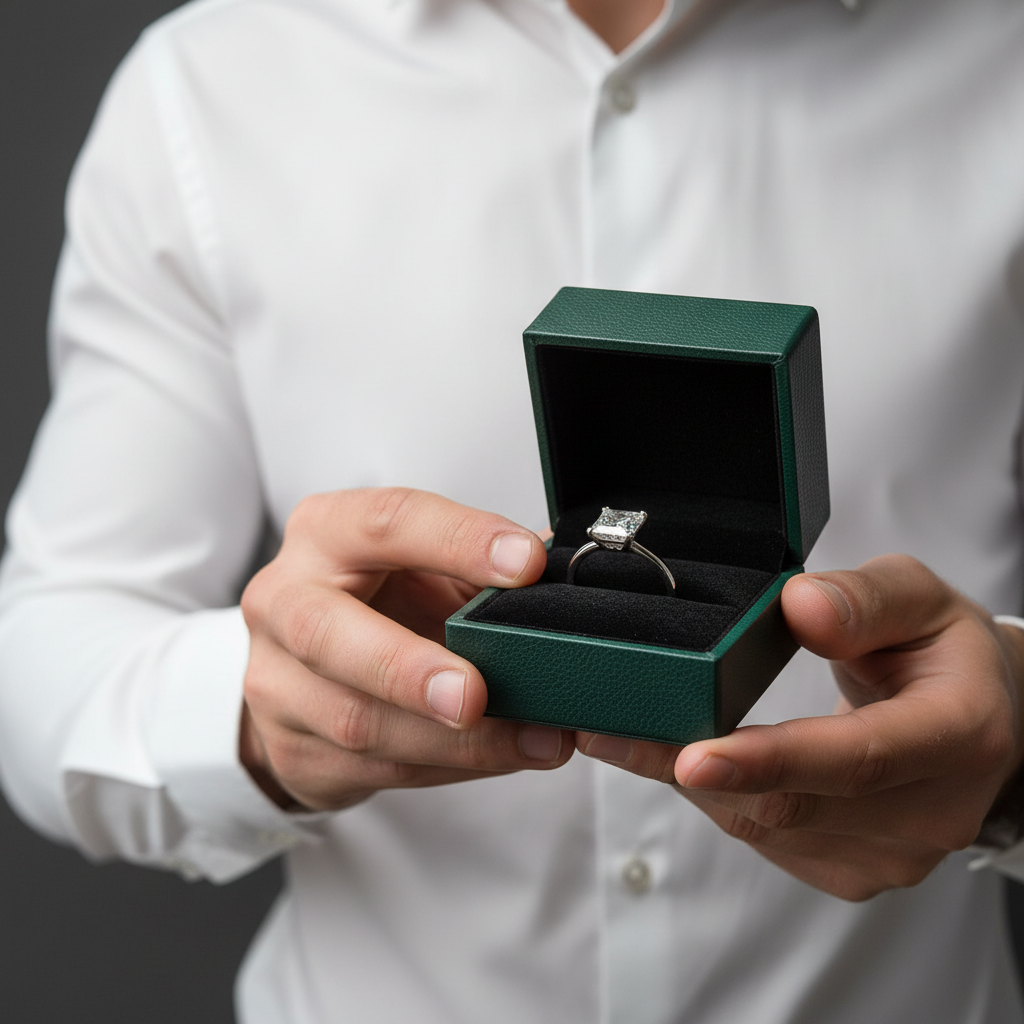 Princess Cut 1ct Sparkling Diamond OptionClassic 4 Claw Engagement Ring - Evani Naomi Jewelry