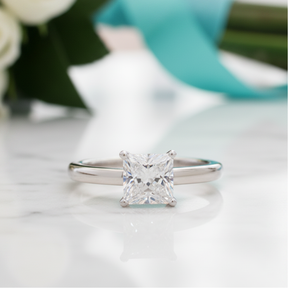 Princess Cut 2ct Diamond Engagement Ring-Evani Jewelry