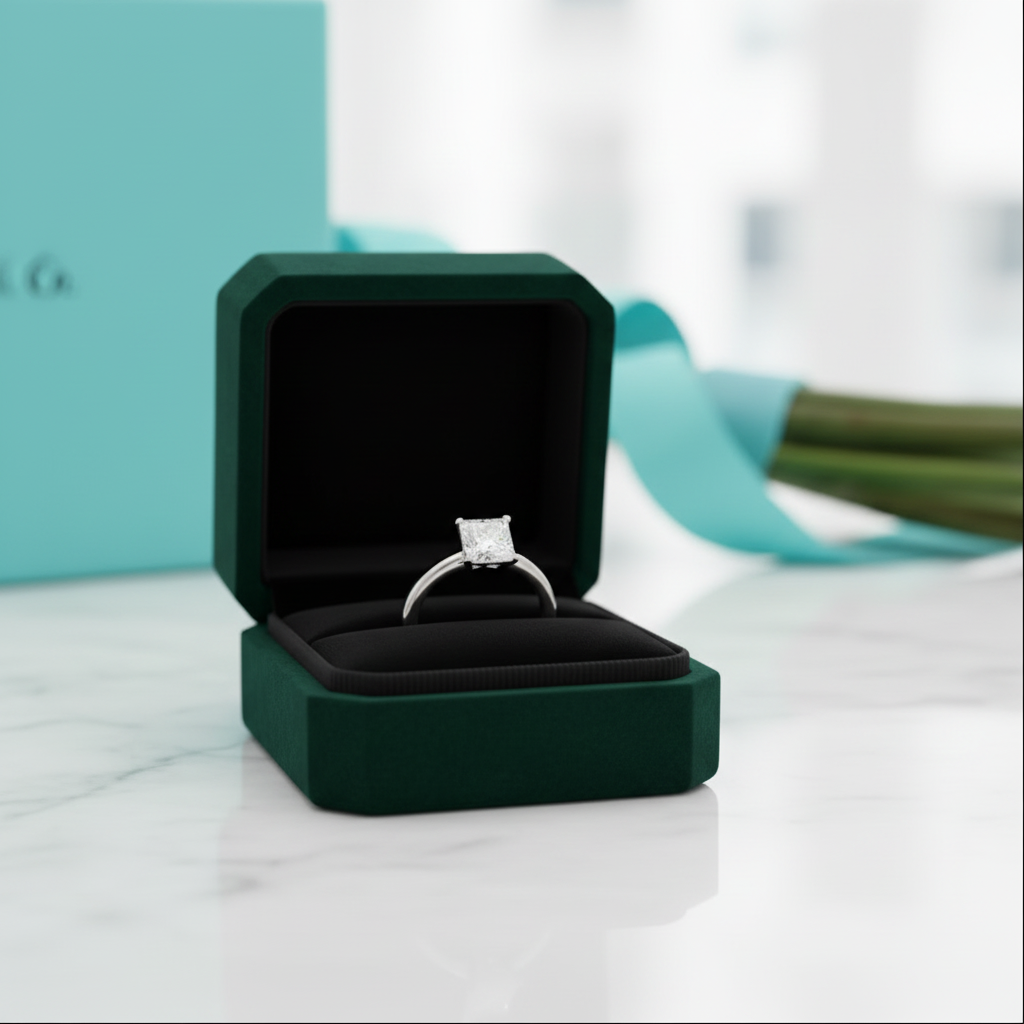 Princess Cut 2ct Diamond OptionEngagement Ring - Evani Naomi Jewelry