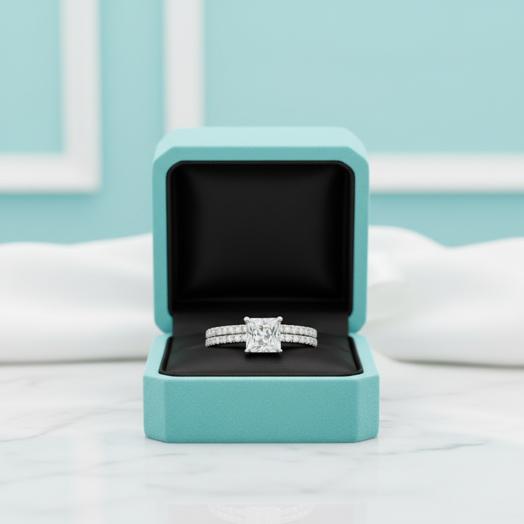 Princess-cut 1.0 ct Diamond OptionRing Set - Evani Naomi Jewelry
