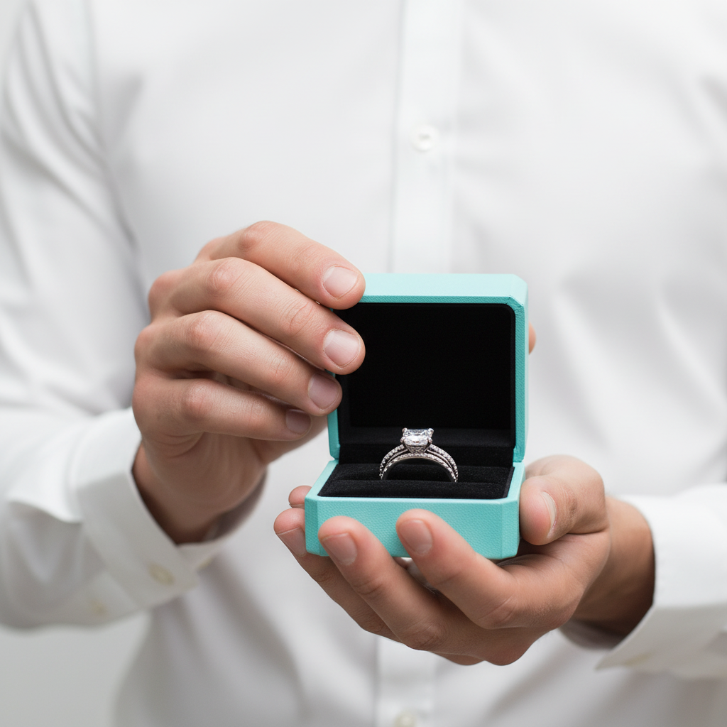 Princess-cut 1.0 ct Diamond Ring Set