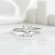 1.00 ct Princess-cut Half-Eternity Diamond Engagement Ring-Evani Jewelry