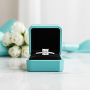 1.00 ct Princess-cut Half-Eternity Diamond Engagement Ring-Evani Jewelry