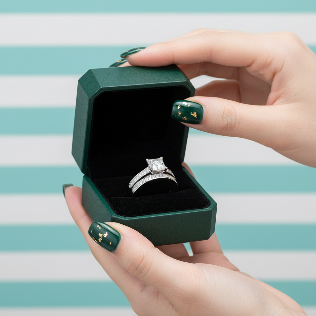 Princess-cut 1.5 ct Diamond Option Wedding Ring Set - Evani Naomi Jewelry