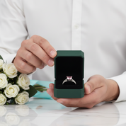 Princess-cut 1.5 ct Diamond Option Tourmaline Birthstone Engagement Ring Set