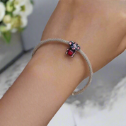 Punk Black Bear with Rainbow Heart Charm-Evani Naomi Jewelry