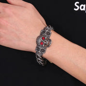 Punk Blue and Red Skull Gothic Bracelet-Evani Naomi Jewelry
