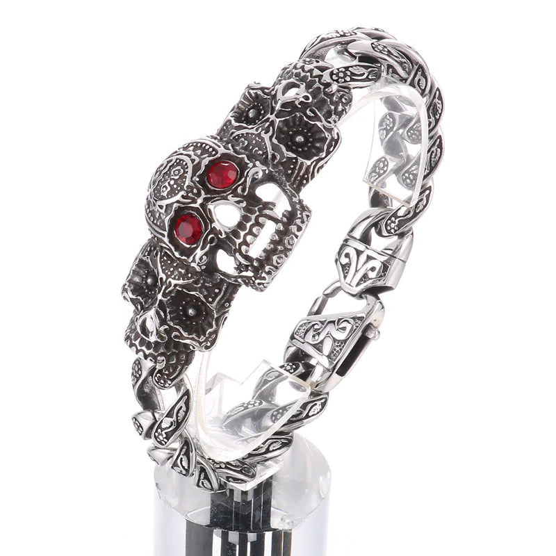 Punk Blue and Red Skull Gothic Bracelet-Evani Naomi Jewelry