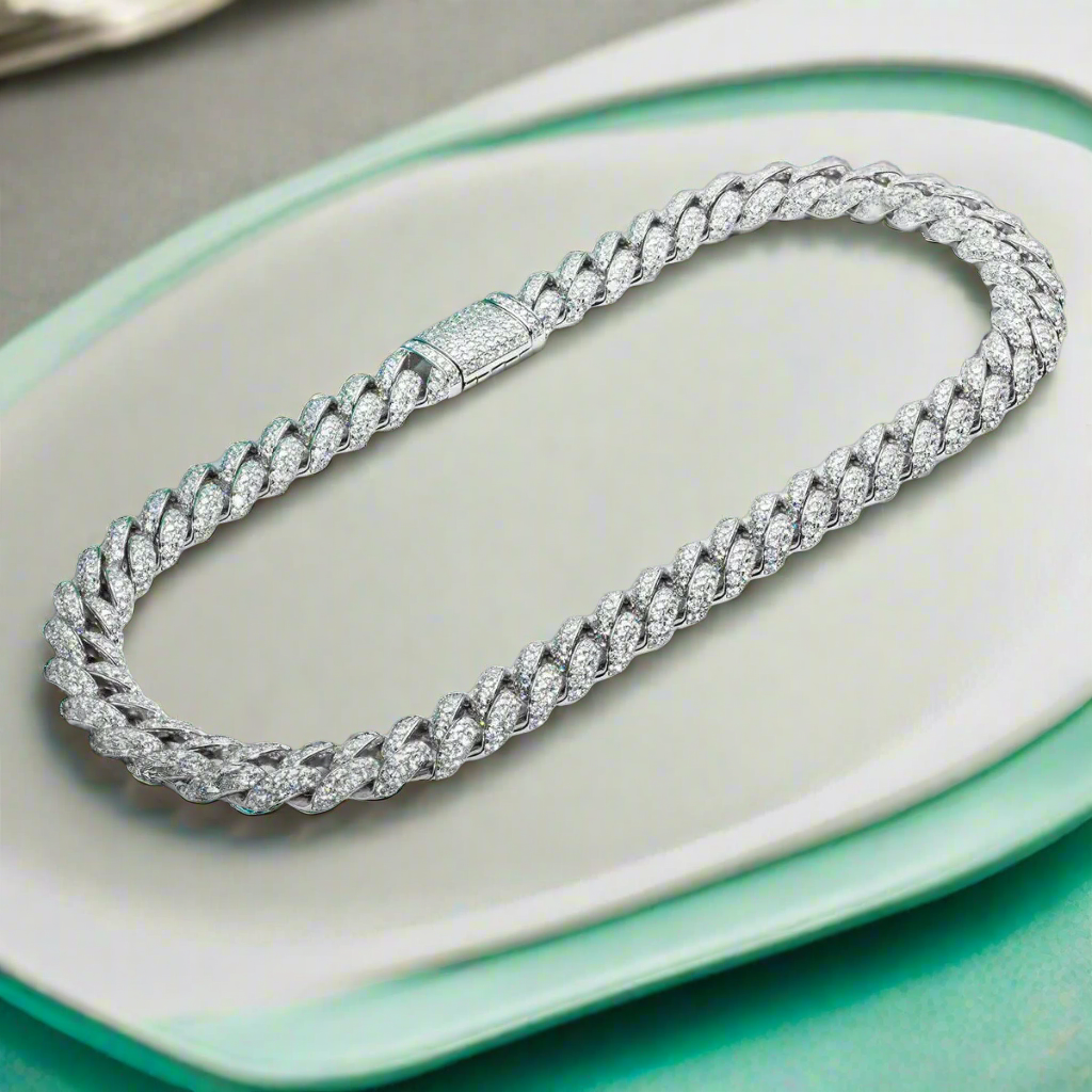 Punk Diamond Cuban Link Chain Bracelet-Evani Naomi Jewelry