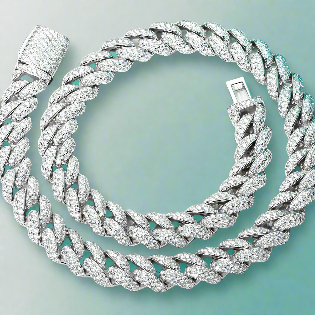 Punk Diamond Cuban Link Chain Bracelet-Evani Jewelry