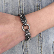 Punk Double Wolf Head Vintage Bracelet-Evani Naomi Jewelry
