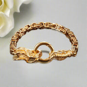 Punk Dragon Byzantine Double Link Chain Bracelet-Evani Naomi Jewelry