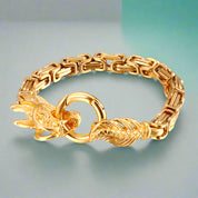 Punk Dragon Byzantine Double Link Chain Bracelet-Evani Naomi Jewelry