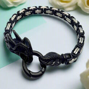 Punk Dragon Byzantine Double Link Chain Bracelet-Evani Naomi Jewelry