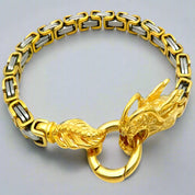Punk Dragon Byzantine Double Link Chain Bracelet-Evani Naomi Jewelry