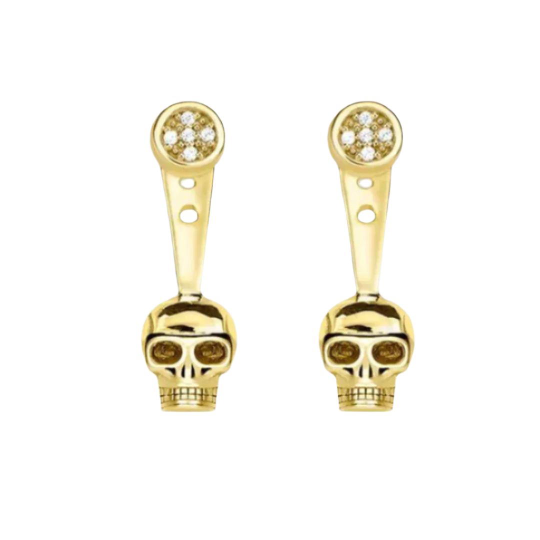 Punk Jackets Skull Ear Stud Earrings-Evani Naomi Jewelry