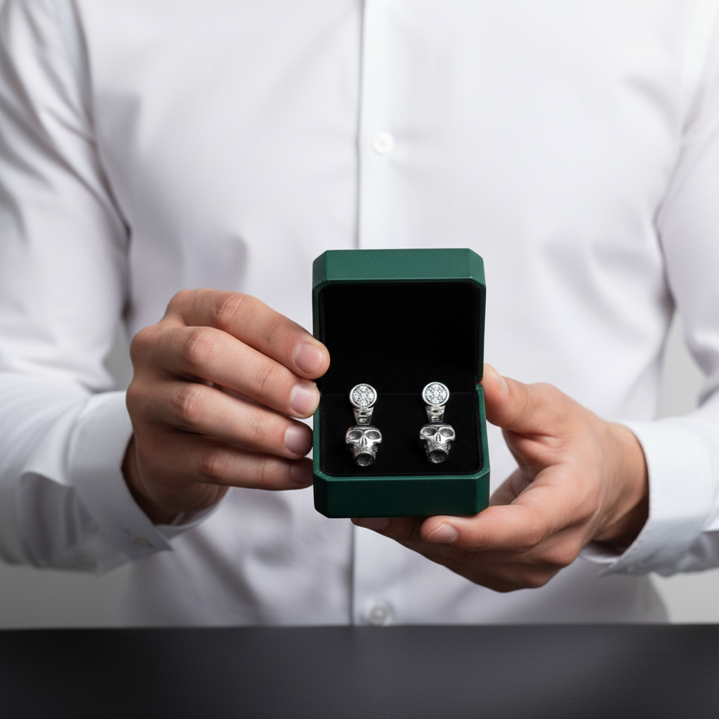 Punk Jackets Skull Ear Stud Earrings