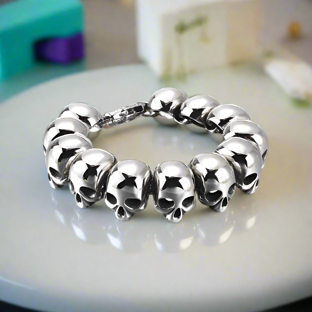 Punk Lots Of Skull Charm Bracelets-Evani Naomi Jewelry
