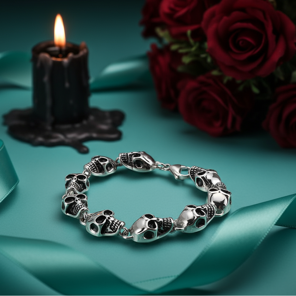 Punk Lots Of Skull Charm Bracelets-Evani Naomi Jewelry