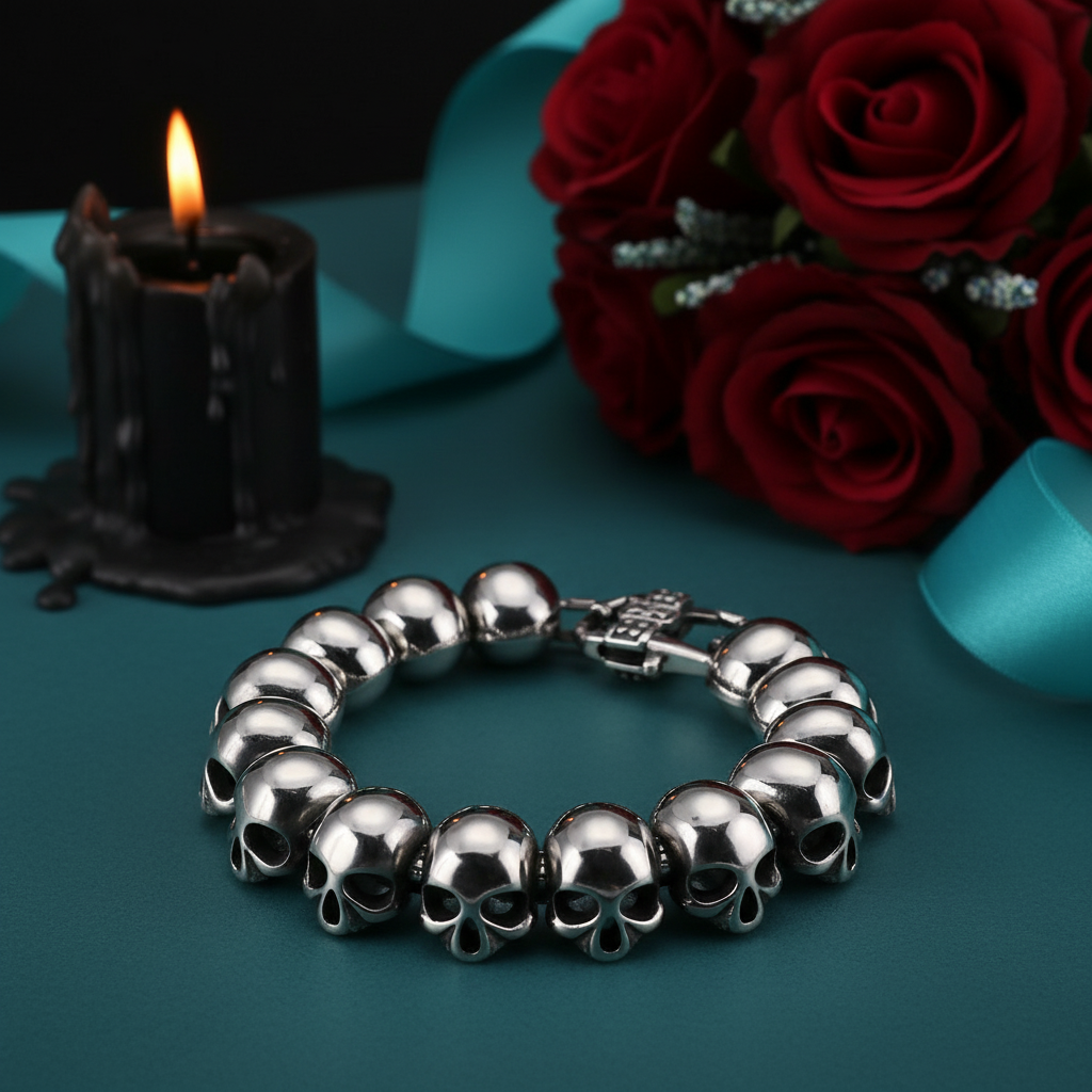 Punk Lots Of Skull Charm Bracelets-Evani Jewelry