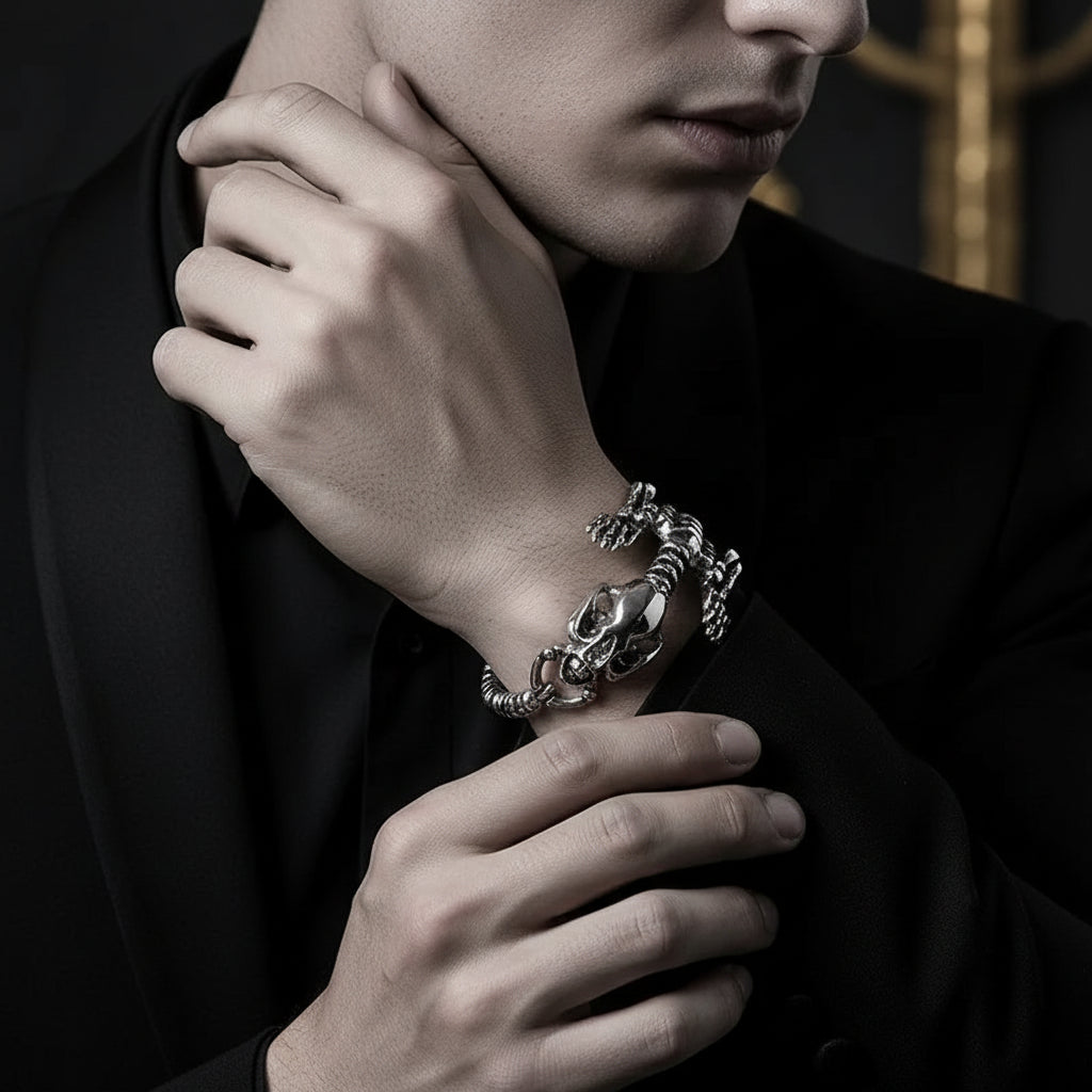 Punk Skeleton Chunky Bracelet-Evani Jewelry