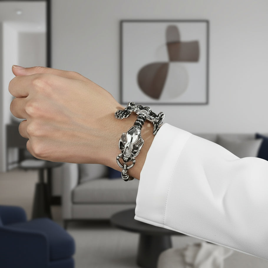 Punk Skeleton Chunky Bracelet-Evani Jewelry