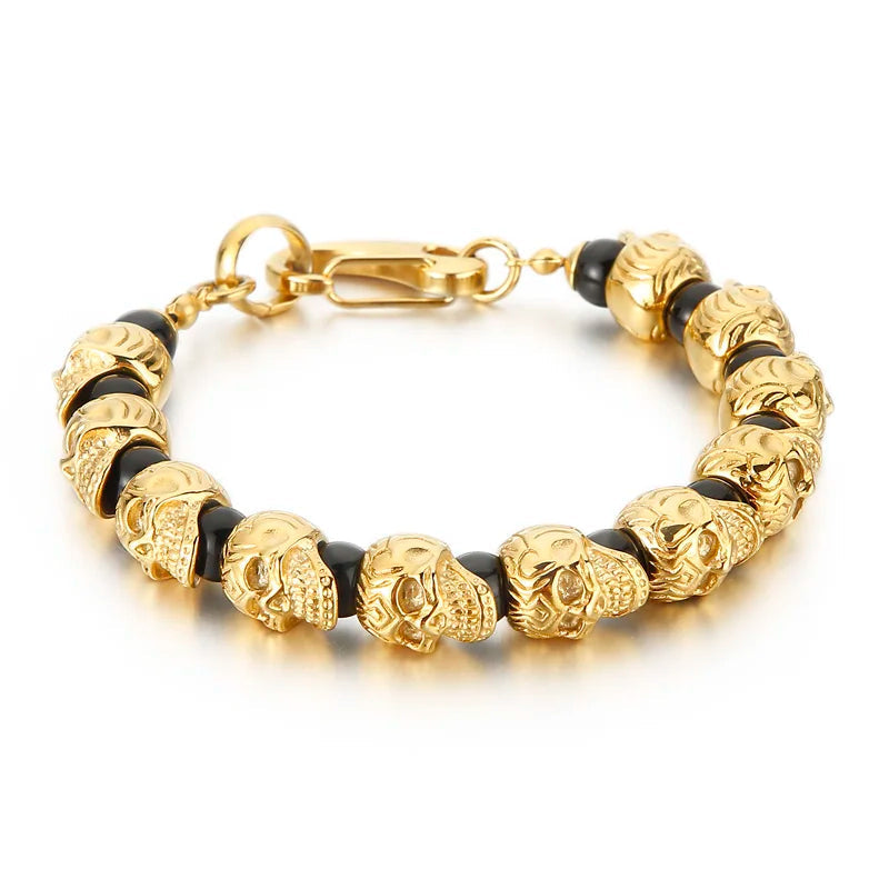 Punk Skull Beaded Gothic Bracelet-Evani Naomi Jewelry