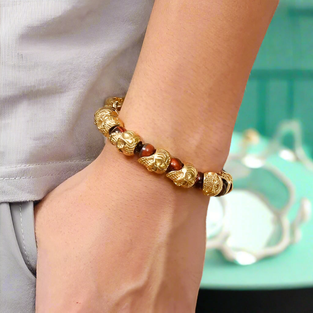 Punk Skull Beaded Gothic Bracelet-Evani Naomi Jewelry