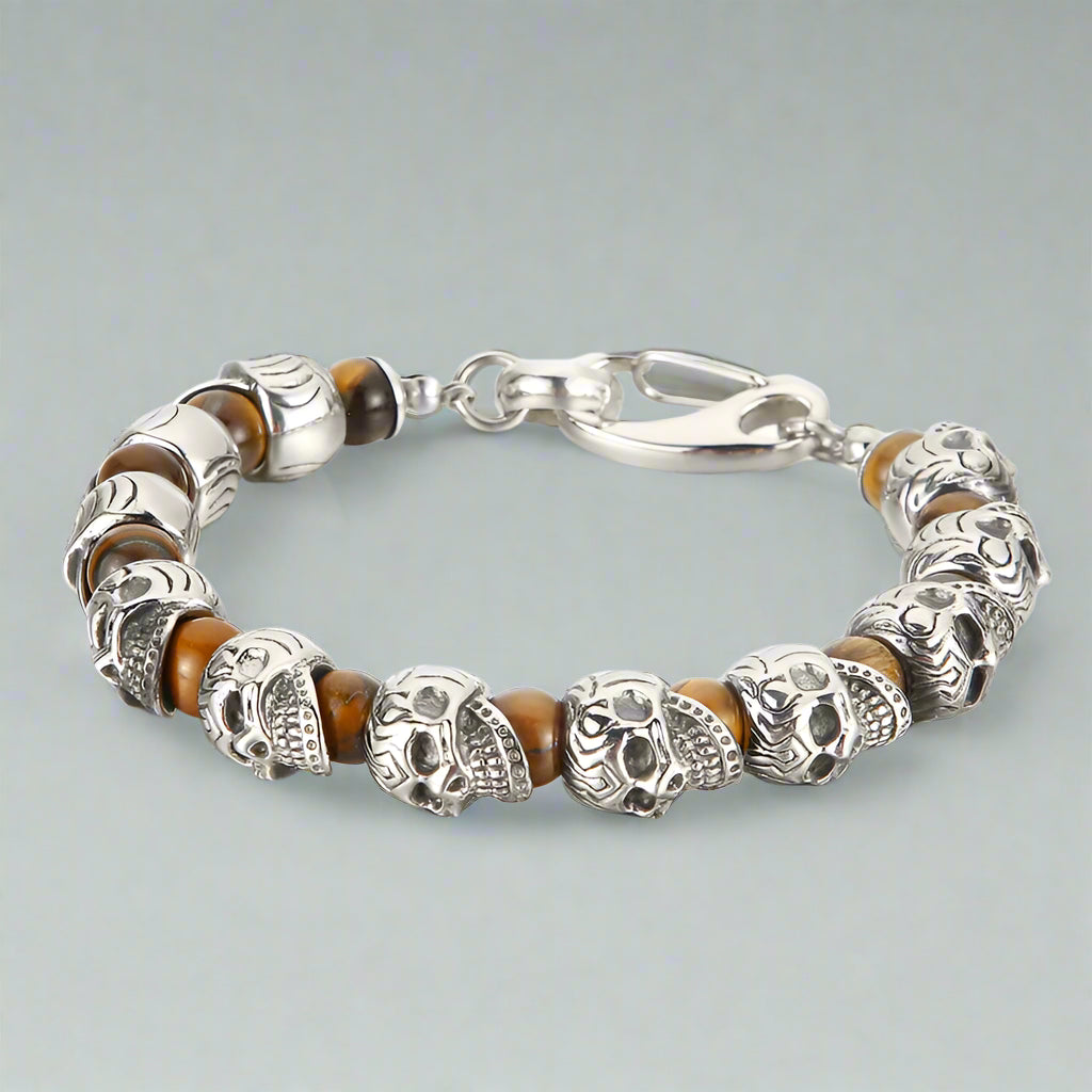 Punk Skull Beaded Gothic Bracelet-Evani Naomi Jewelry